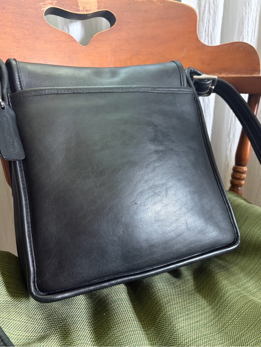 Vintage Coach 9144 Black Studio Legacy Flap Messenger Leather Bag - Picture 6 of 11